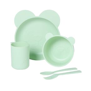 Living & Co Kids Bear 5 Piece Dinner Set Mint