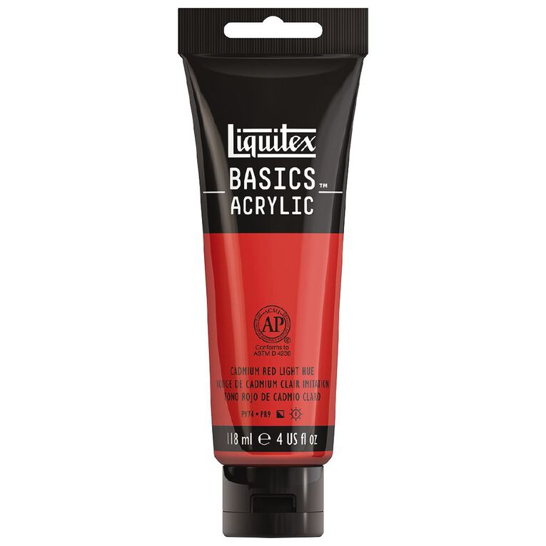 Liquitex Basics Acrylic 118ml Cadmium Red Light Hue, , hi-res