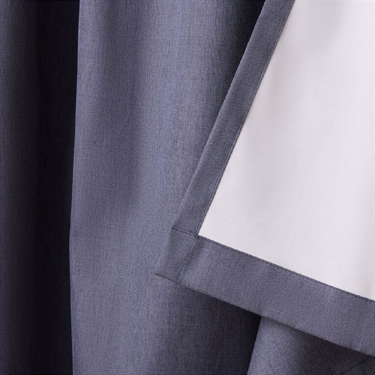 Living & Co Loft Curtains Navy 230-330cm Wide/205cm Drop, , hi-res