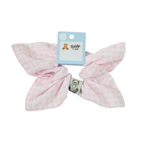 Teddy Island Bow Scrunchie Pink Stripe