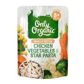 Only Organic Chicken Vegetables & Star Pasta 8+ Months