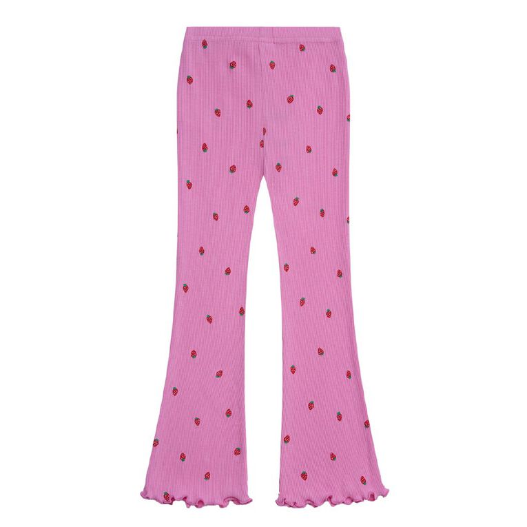 Young Original Toddler Rib Printed Flare Leggings, Pink Mid, hi-res