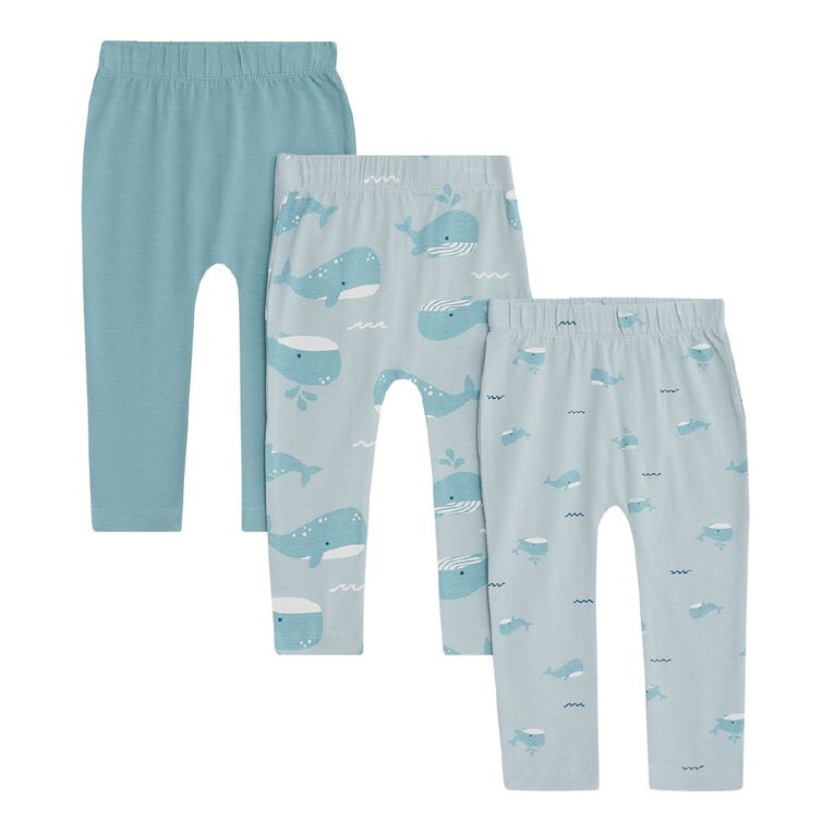 Young Original Babies' Print Leggings 3 Pack, Blue Light, hi-res