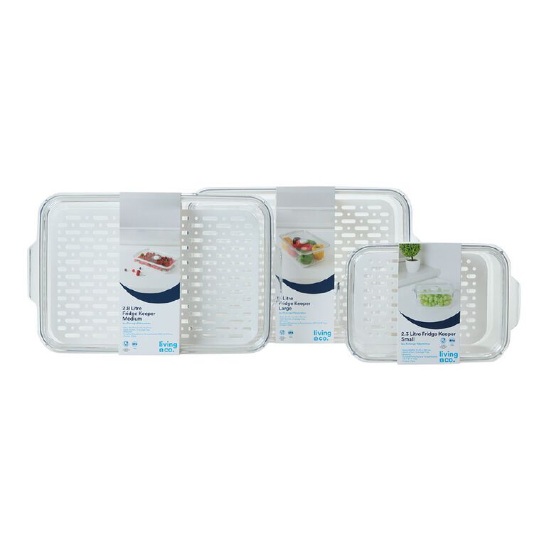 Living & Co Fridge Keeper Clear 2.8 Litre, , hi-res