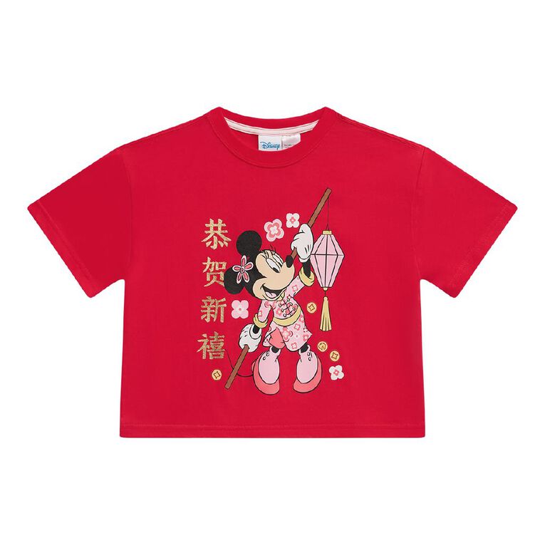 Minnie Mouse Short Sleeve Oversized Tee, Red Mid, hi-res
