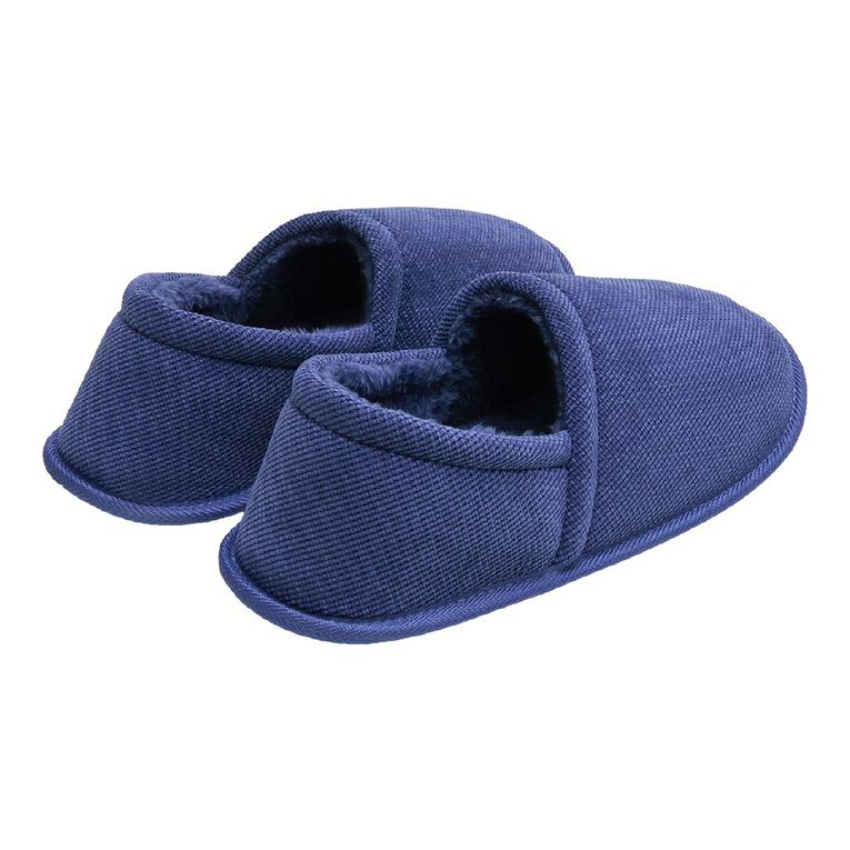 H&H Men's Joel Closed Back Slippers, Navy, hi-res
