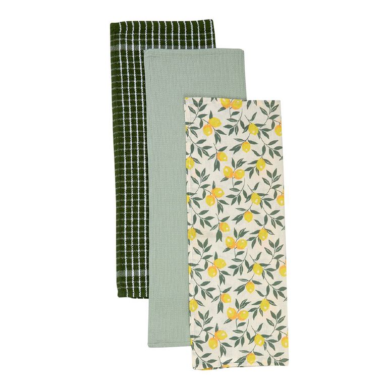 Living & Co Tea Towels 3 Pack Assorted, , hi-res
