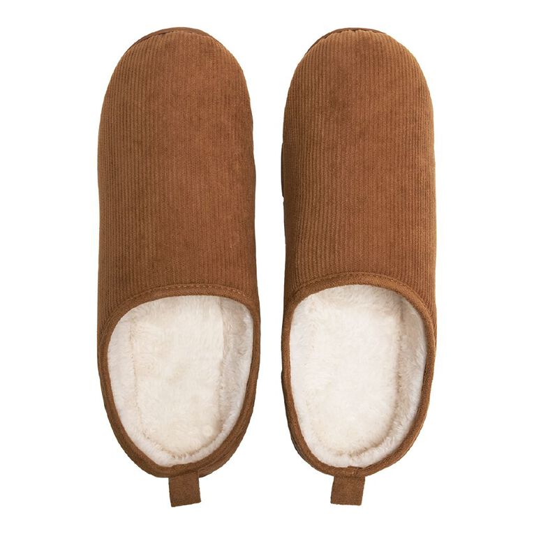 H&H Men's Conrad Scuff Slippers, Tan, hi-res