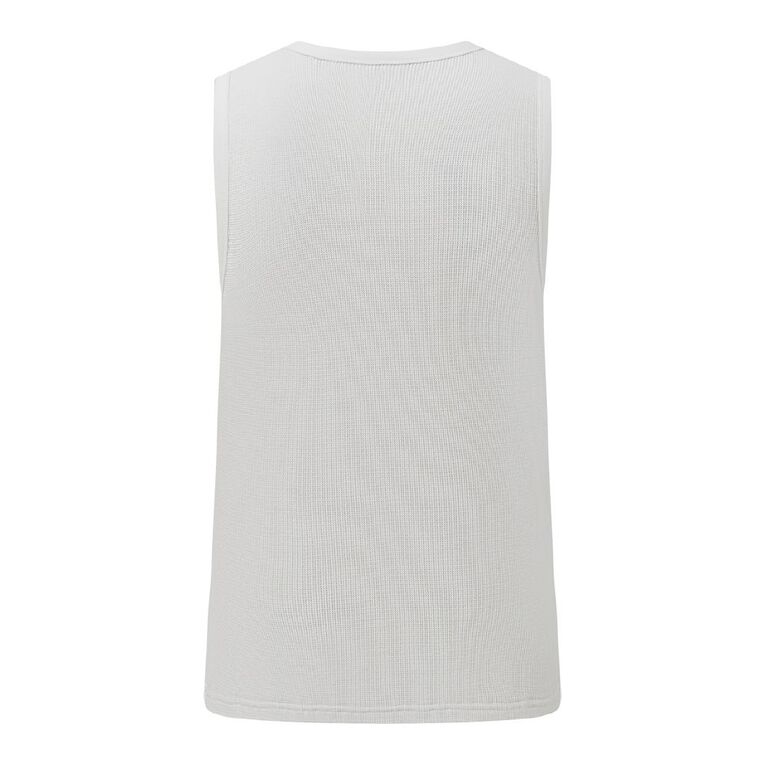 Garage Men's Waffle Singlet, White, hi-res