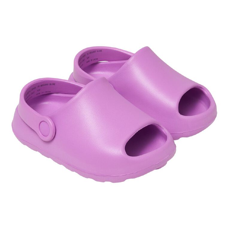 Young Original Junior Kids' Moulded Slides, Purple, hi-res