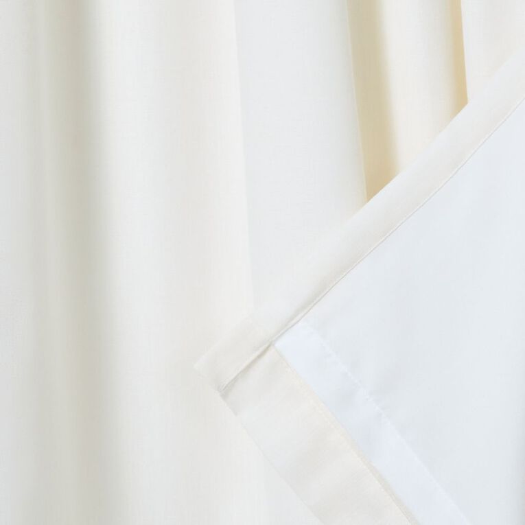 Living & Co Cleo Curtains Ivory 150-230cm Wide/205cm Drop, Ivory, hi-res