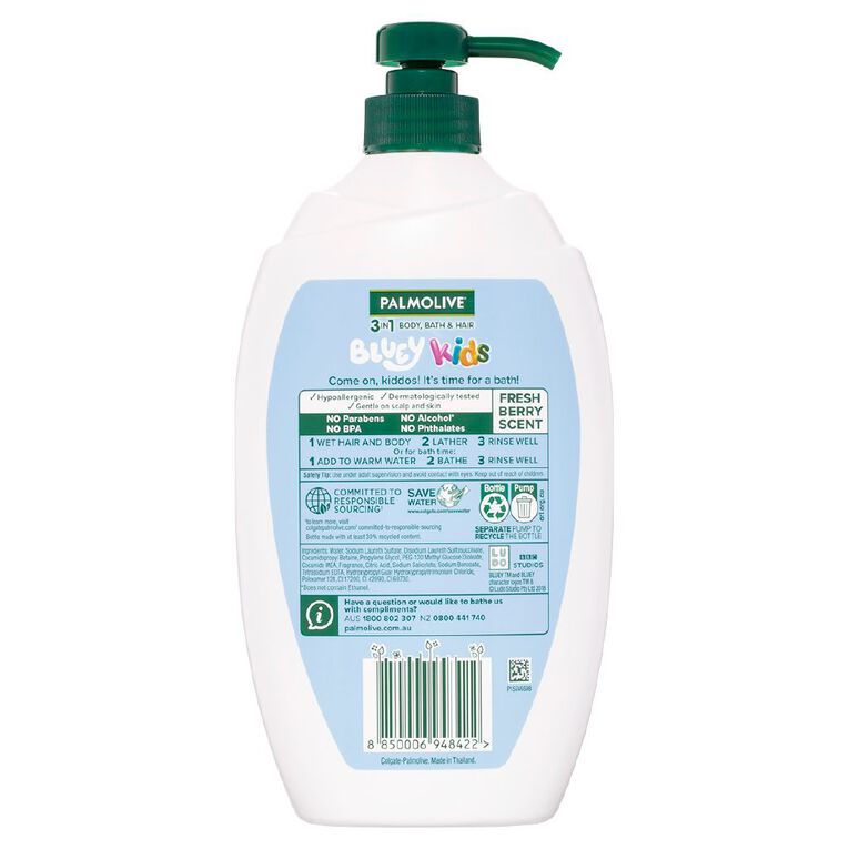 Palmolive Kids 3-in-1 Body Bath and Hair Bluey 1L, , hi-res