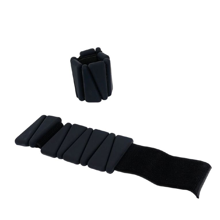 Active Intent Fitness Silicone Weight Bracelet 0.9kg Black 2 Pack, , hi-res