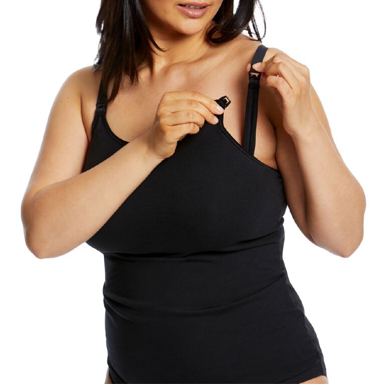 Love Luna Maternity Removeable Pad Cami, Black, hi-res