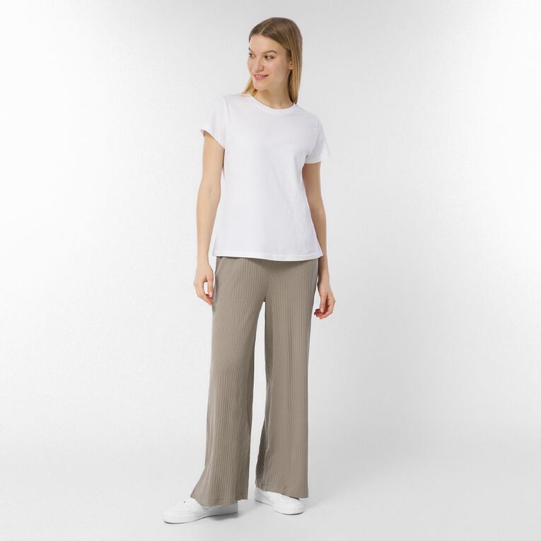 H&H Women's Wide Rib Pull On Pants, Brown Light, hi-res