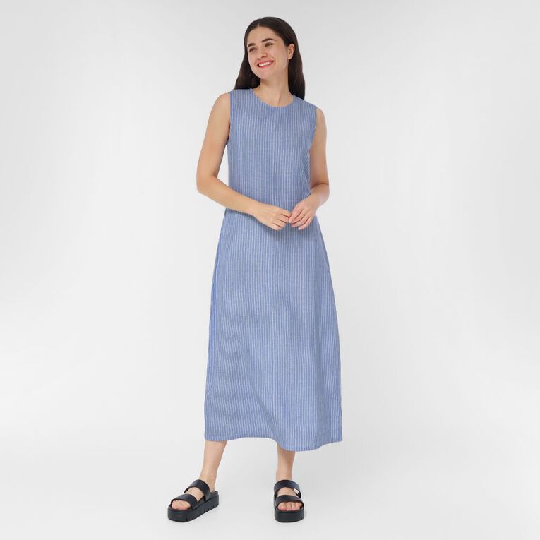 knee length dresses for ladies Lavender Wide Strap Linen Dress  HUT clothing Warehouse Sale