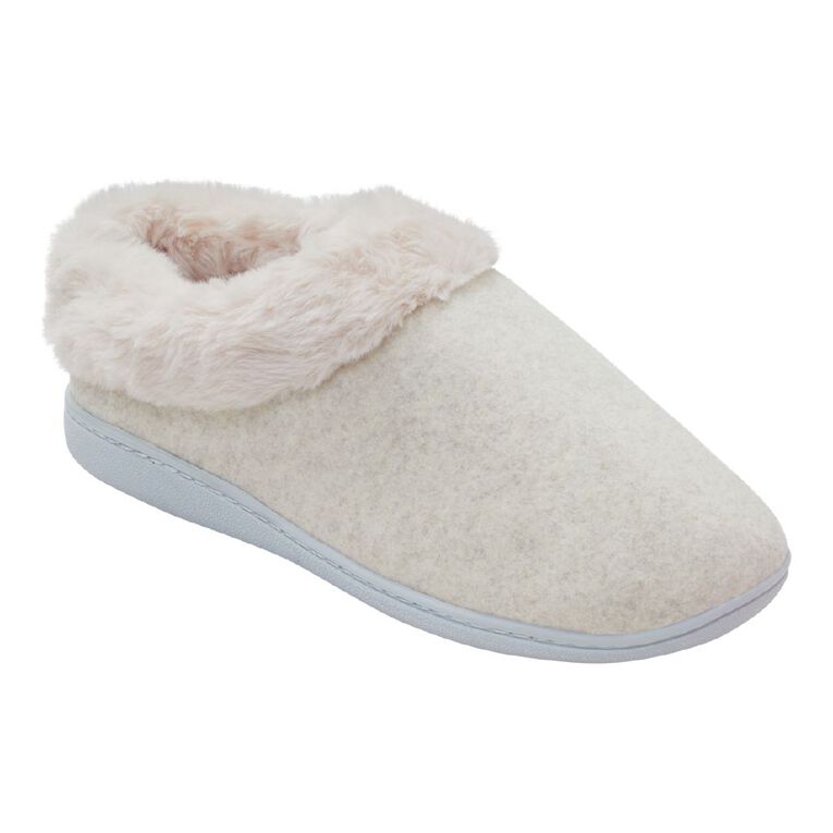 H&H Women's Recycled Memory Slippers, Cream, hi-res