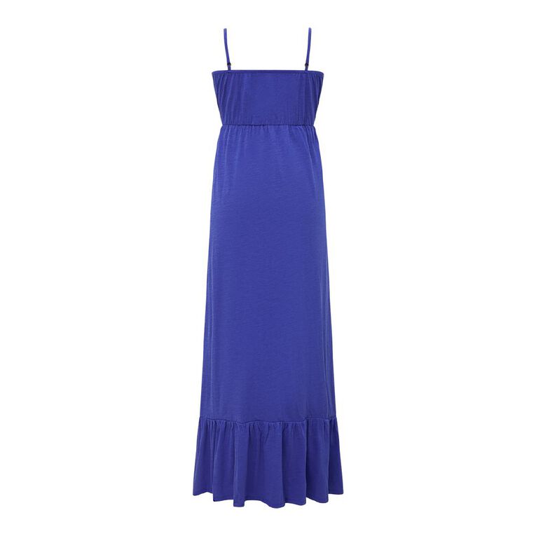 H&H Women's Strappy Tiered Dress Maxi, Blue Mid, hi-res