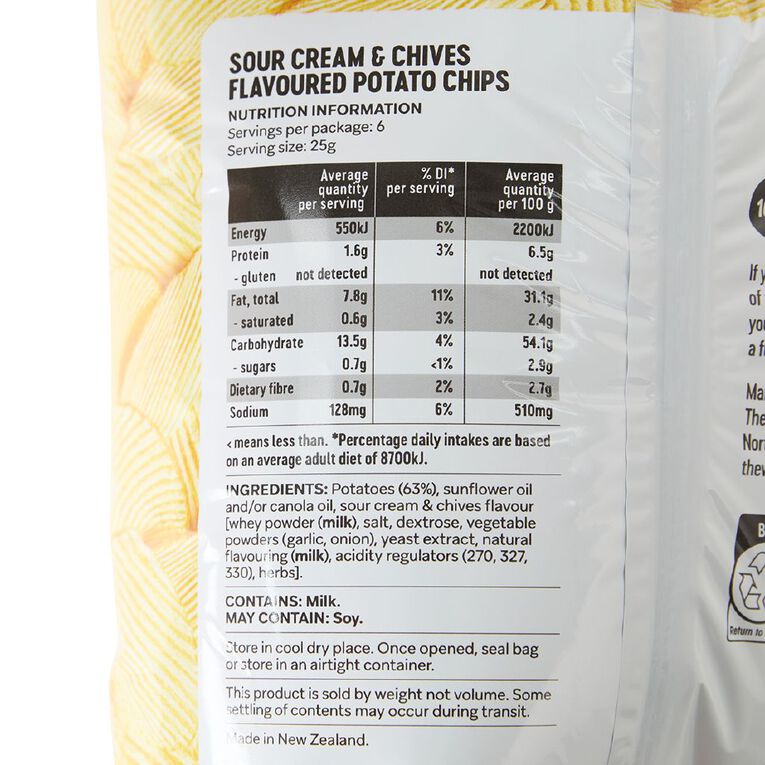 Market Kitchen Chips Sour Cream & Chives 150g, , hi-res