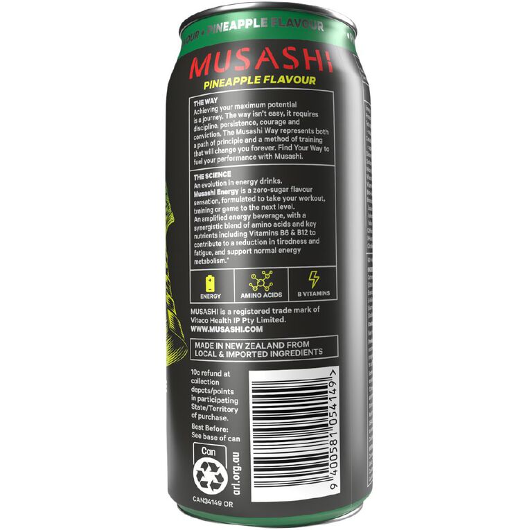 Musashi Pineapple Energy Drink 500ml, , hi-res