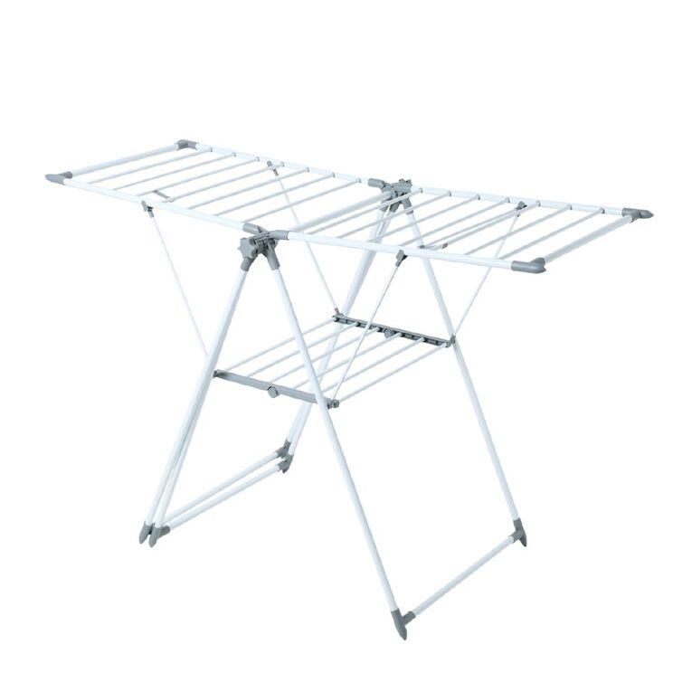 Living & Co Winged Steel Airer with Rod, , hi-res