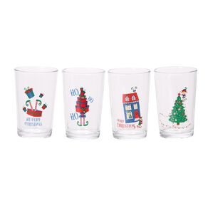 Wonderland Home Christmas Novelty Tumblers Assorted 4 Pack