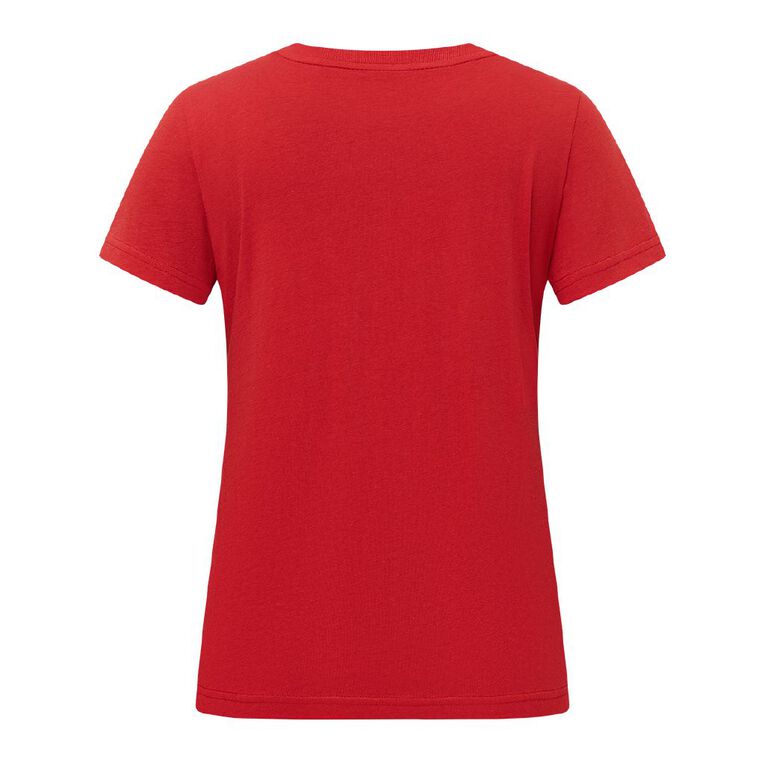 H&H Women's Short Sleeve Crew Neck Tee, Red Mid, hi-res