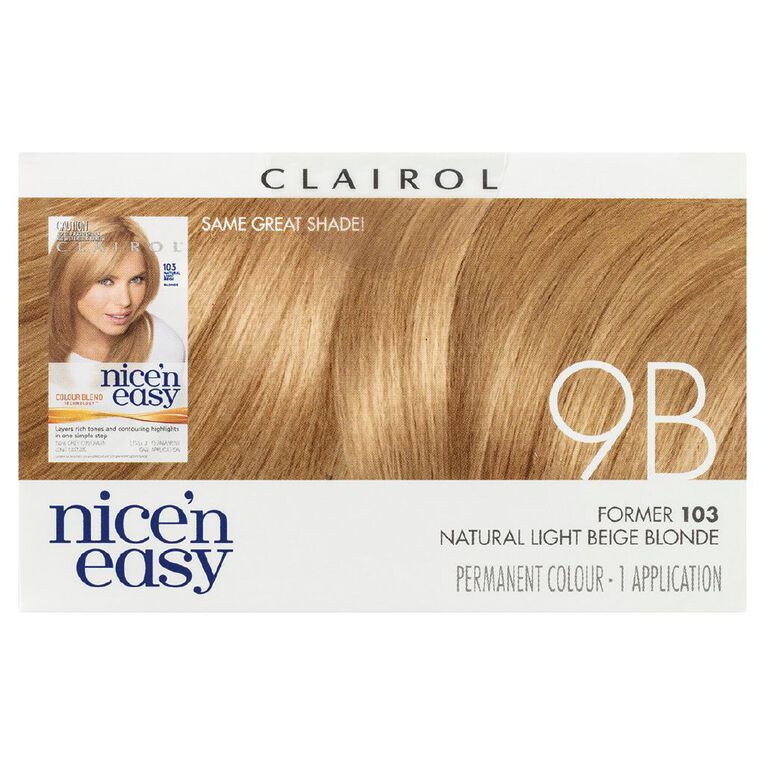 Clairol Nice N Easy Permanent Hair Colour Light Beige Blonde 9B, , hi-res