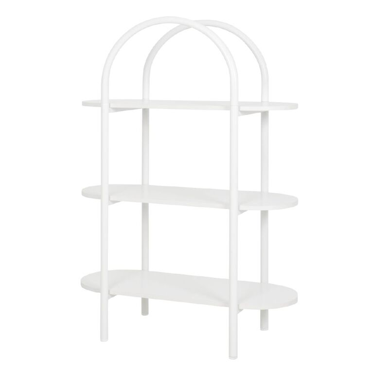 Living & Co Arched Bookcase 3 Tier White, , hi-res