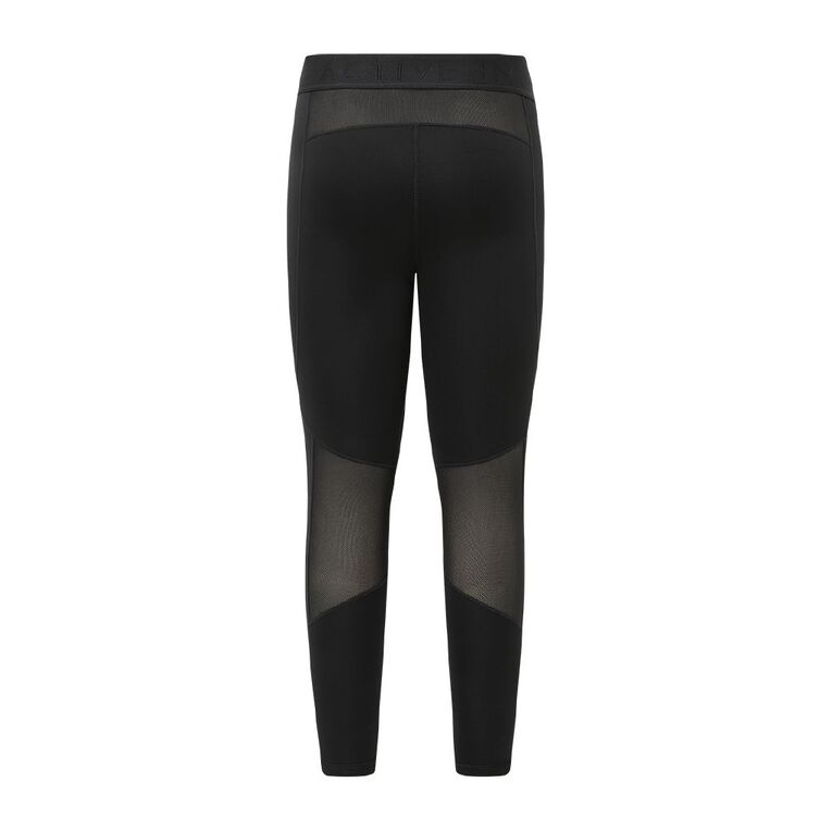 Active Intent Men's Fleece Compression Pants, Black, hi-res