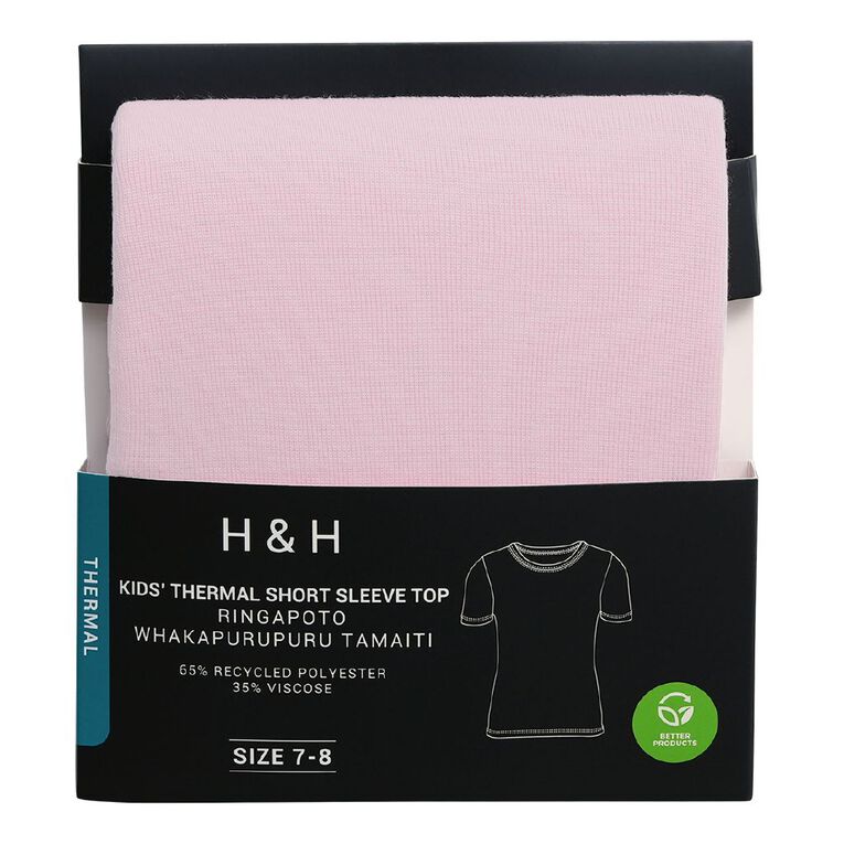 H&H Kids' Thermal Short Sleeve Tee, Pink Light, hi-res
