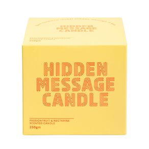 Living & Co Hidden Message Candle Passionfruit & Nectarine Yellow 250g