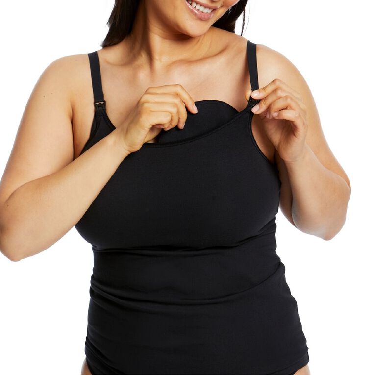 Love Luna Maternity Removeable Pad Cami, Black, hi-res