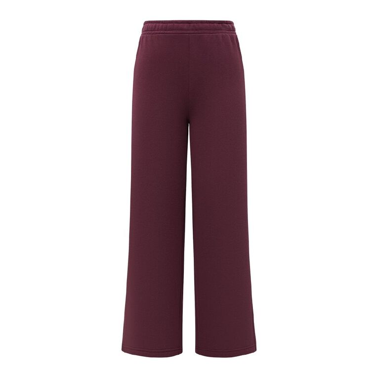 H&H Women's Wide Stripe Split Pants, Red Dark, hi-res