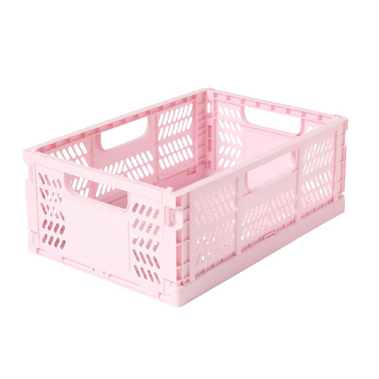 Living & Co Large Foldable Storage Crate Pink, , hi-res