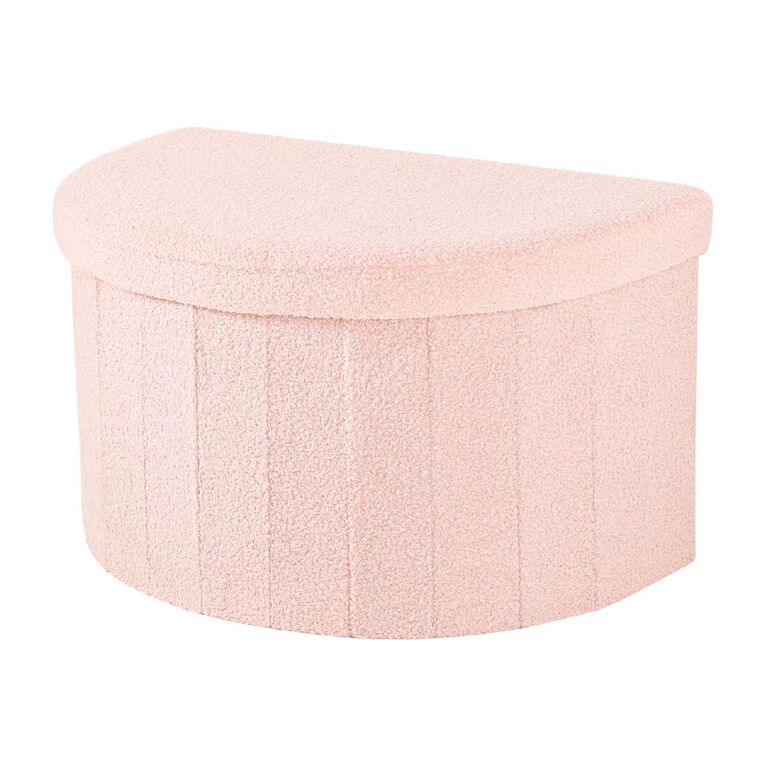 Living & Co Kids Boucle Storage Chest Pink Pink | The Warehouse