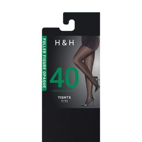 H&H Women's 40 Denier Fuller Figure Tights 1 Pair