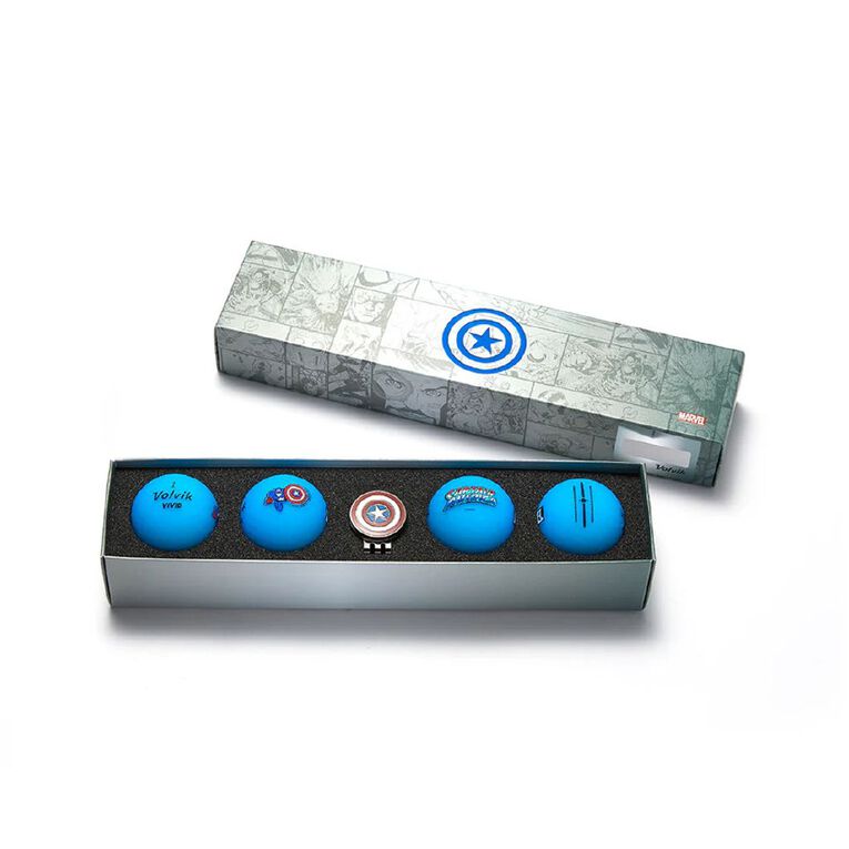 Volvik Marvel Captain America Volvik Golf Balls And Marker, , hi-res