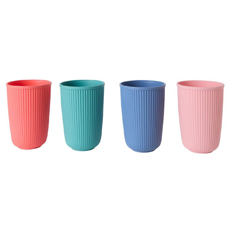 Living & Co Tropical Picnic Cups Multi-Coloured 4 Pack, , hi-res