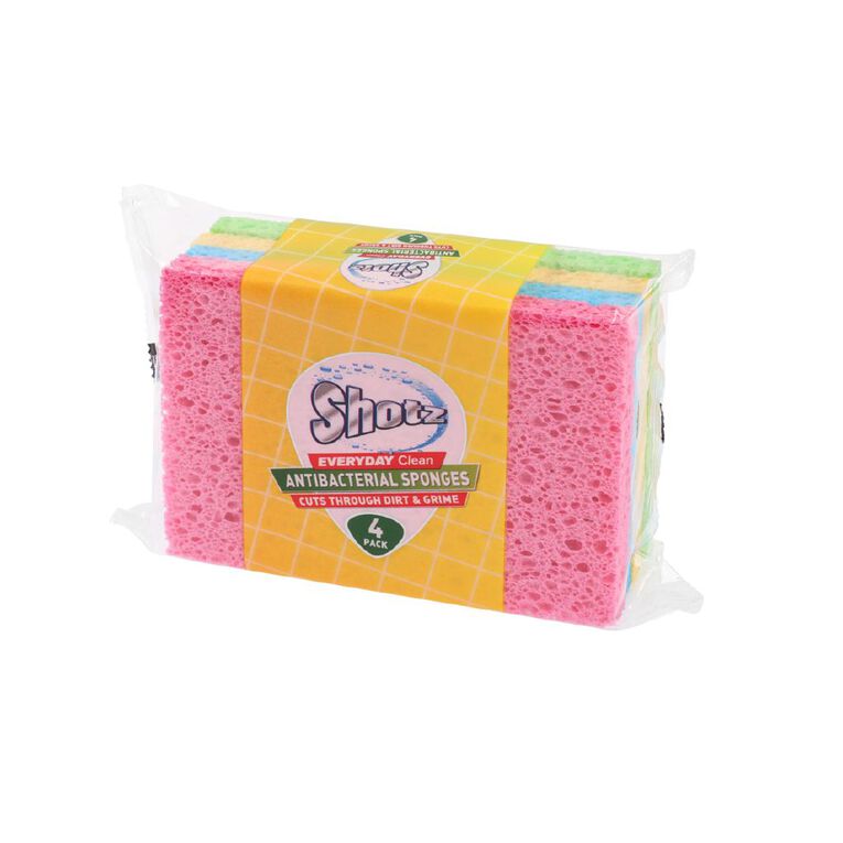 Shotz Antibacterial Cellulose Sponges 4 Pack
