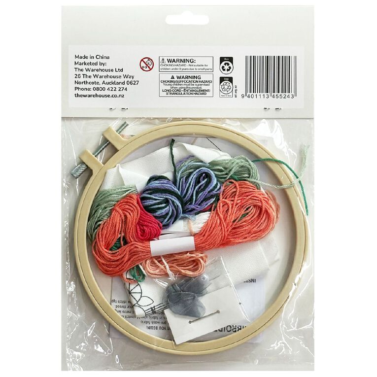 Uniti Embroidery Kit Flowers 16cm, , hi-res
