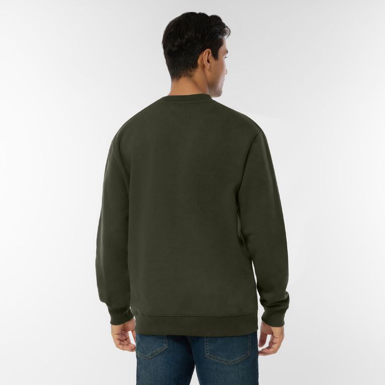 H&H Men's Plain Crew Sweatshirt, Charcoal/Marle, hi-res