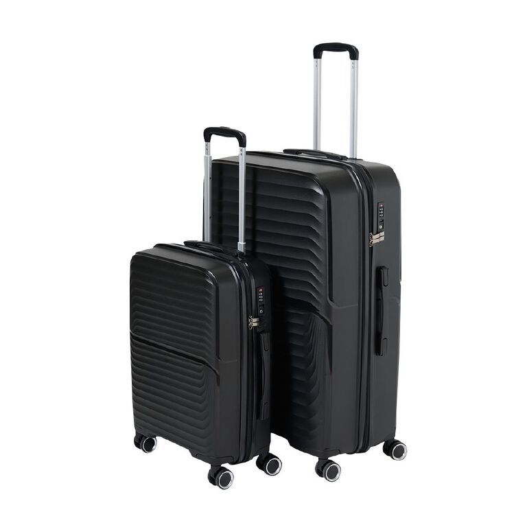 Intrepid 70cm Hardside Checked Suitcase Black, , hi-res