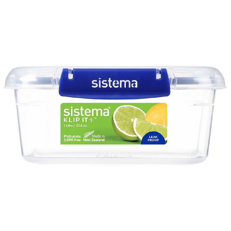 Sistema Klip It Plus Rectangular Container Blue 1L, , hi-res
