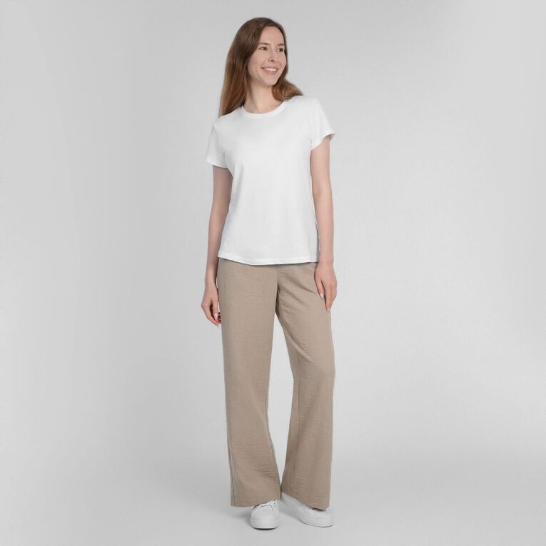 H&H Women's Wide Leg Pleated Pants, Brown Light, hi-res