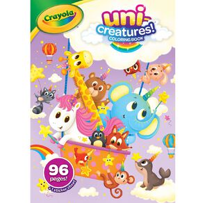 Crayola 96 Page Coloring Book with Stickers Uni Creatures