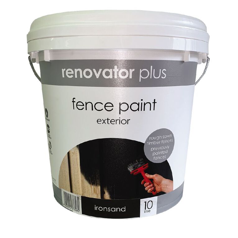Renovator Plus Fence Paint Ironsand 10L, , hi-res