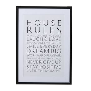 Living & Co House Rules Framed Print 50cm x 70cm