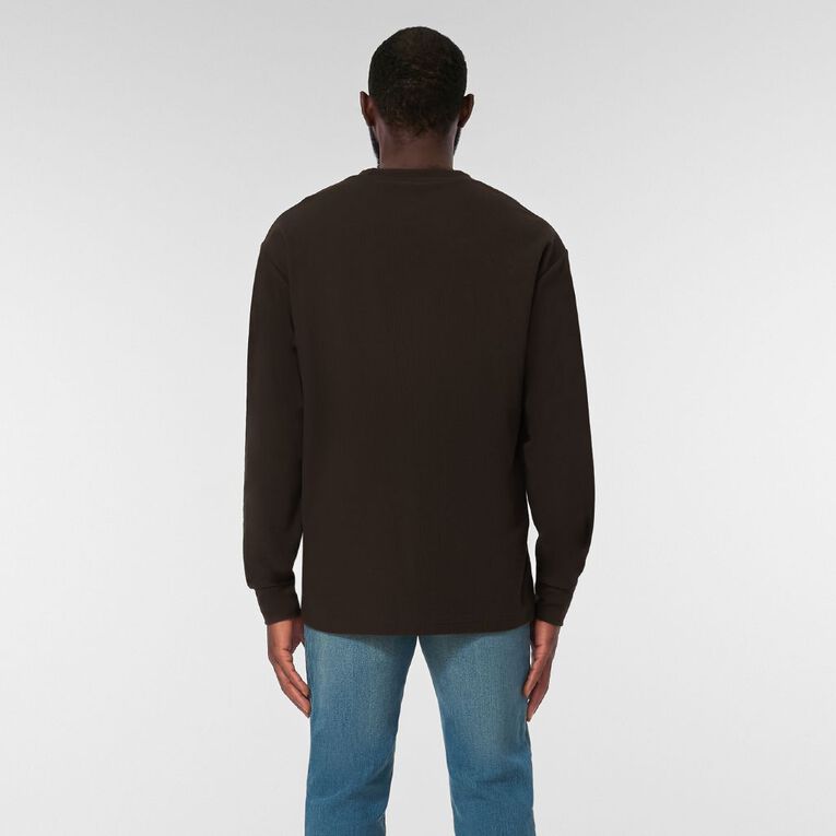 Garage Men's Long Sleeve Boxy Tee, Brown Dark, hi-res