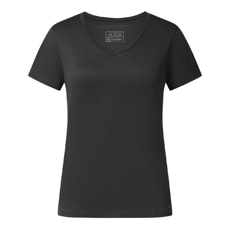 Active Intent Women's Active V Neck Mesh Tee, Grey Dark, hi-res